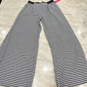 NEW Xhilaration Black White Geometric Palazzo Pants High Rise Pockets Medium